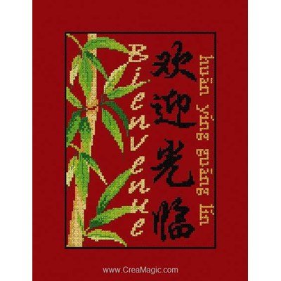 Broder en point de croix bienvenue chinois - Aux 4 Points Du Monde