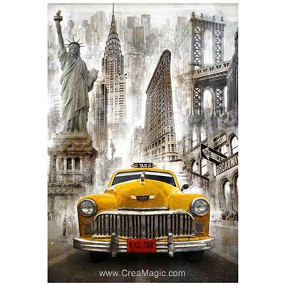 Kit broderie diamant new york taxi moderne - Wizardi