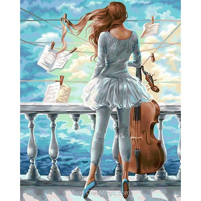 Kit broderie diamant la danseuse au violon - Diamond Painting