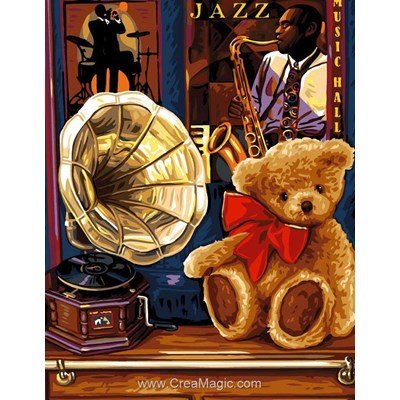 Nounours et le jazz canevas de Rafael Angelot