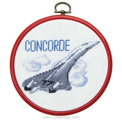 Broderie point de croix avion concorde de Princesse