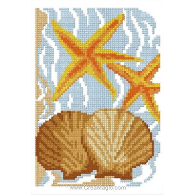 Broderie miniature coquillages au bord de mer - Luc Création