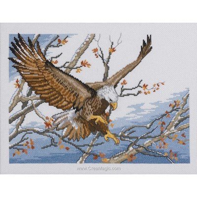 Point de croix compté Permin eagle sur toile lin