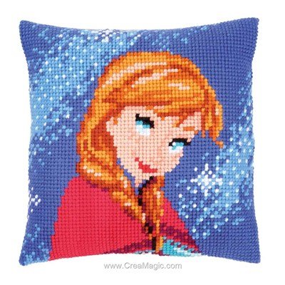 Kit coussin anna - reine des neiges disney de Vervaco au point de croix