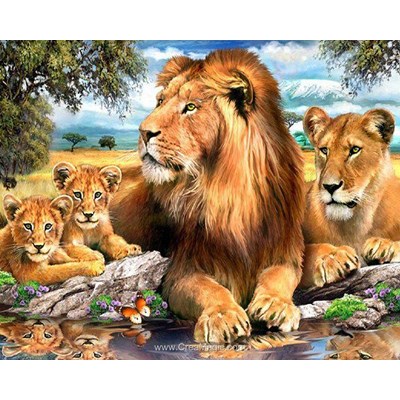 Broderie diamant lions de Diamond Painting