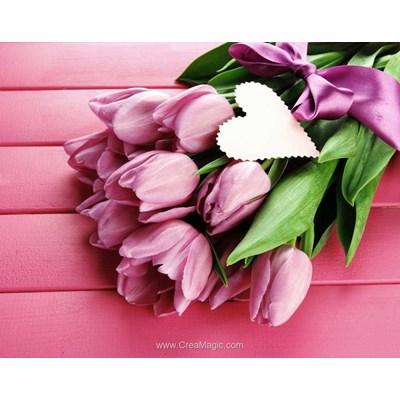 Broderie diamant Wizardi tulips and love