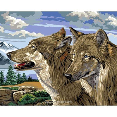 Canevas Luc Création la louve et le loup