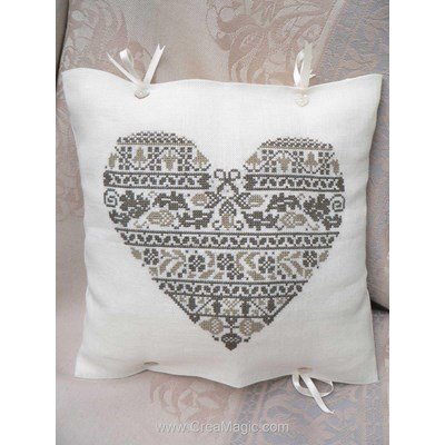 Kit coussin cœur feuille de chêne - Bleu De Chine