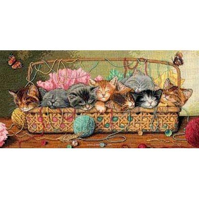 Tableau point de croix kitty litter de Dimensions