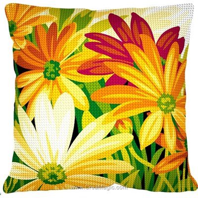 Coussin Margot au demi point dégradé orange