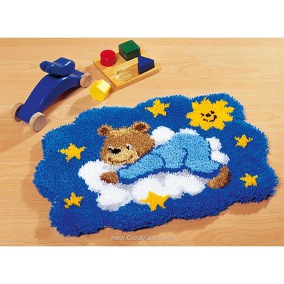 Tapis point noue ourson dans les nuage - Vervaco