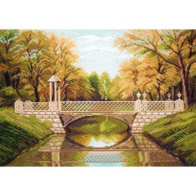 Point de croix imprimé aida Collection d'art pont spring charm