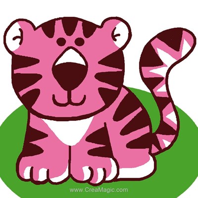 Kit canevas enfant Luc Création tigre rose