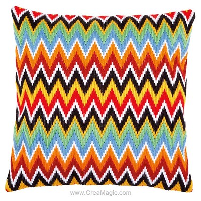 Kit coussin Vervaco au point lancé jeu de lignes