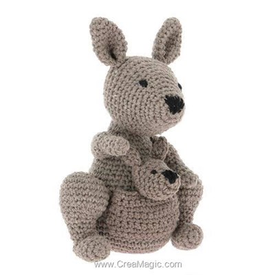 Kits amigurumi - Kayleigh le kangourou - taupe - Hoooked