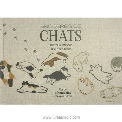 Livre Broderies de chats matous, minous & autres felins -plus de 60 modeles - Librairie Créative