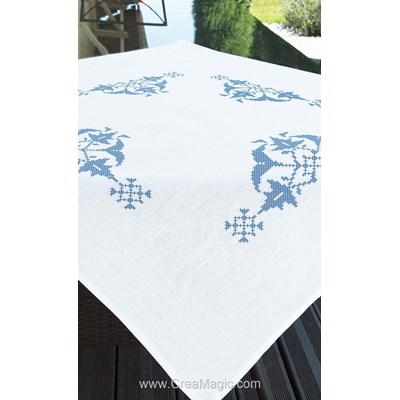 Nappe en kit azura au point de croix imprimé Brodélia