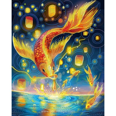 Broderie diamant fire carp de Diamond Painting