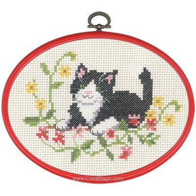 Kit broderie point compté le petit chat noir - Permin