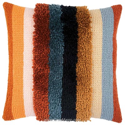 Coussin point noue rayures bi-matière - Vervaco