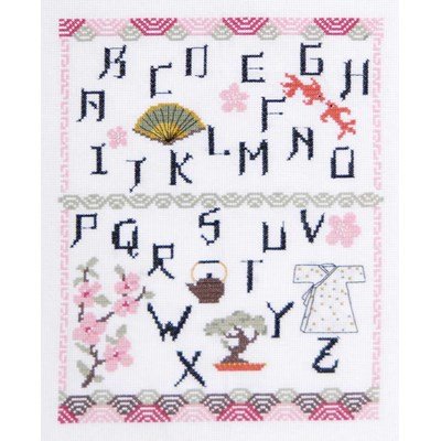 Kit broderie de DMC au point de croix abécédaire japon