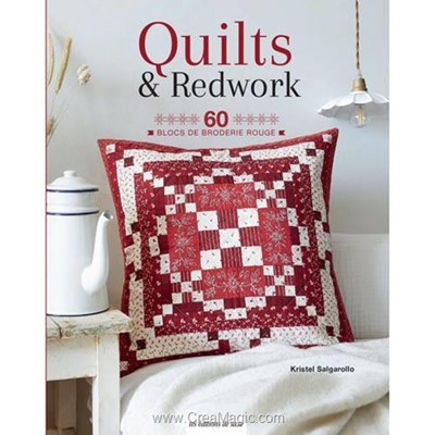 Livre - Quilts & redwork - 60 blocs de broderie rouge - Librairie Créative