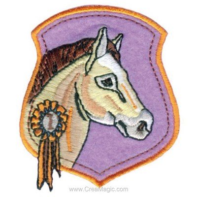 Ecusson brodé cheval ecusson violet - MLWD