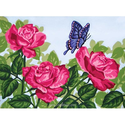 Roses butinées canevas - Collection d'art