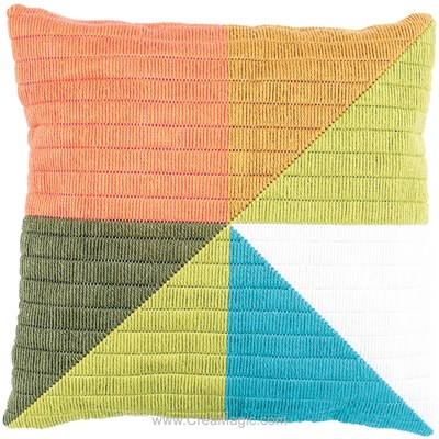 Kit coussin point lancé triangles colorés de Vervaco