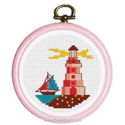 La broderie Luc Création phare rose