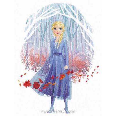 Broderie en point compté elsa en automne - frozen ii - Vervaco