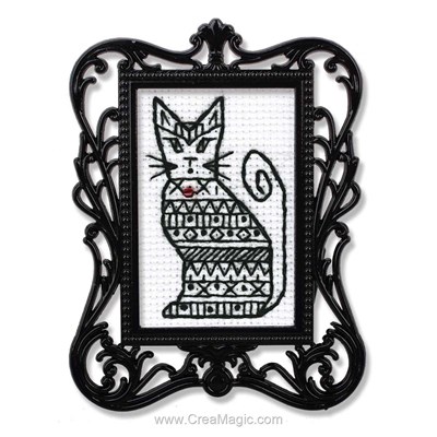 Broderie miniature chat de profil - RTO