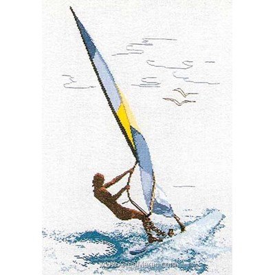 Le point de croix Thea Gouverneur windsurfing sur lin