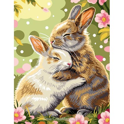 Canevas Mimo Verde Câlin de lapins