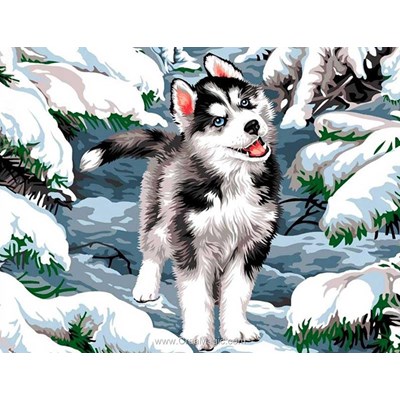 Broderie diamant Diamond Painting little husky