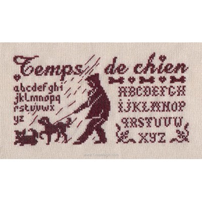 Temps de chien fiche broderie point de croix d'Isabelle Haccourt Vautier