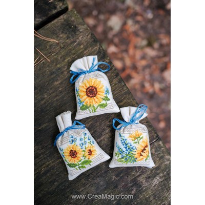 Sachet de senteur à broder Tournesols - lot de 3 - Vervaco