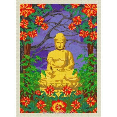 Modèle broderie point de croix Anagram le bouddha