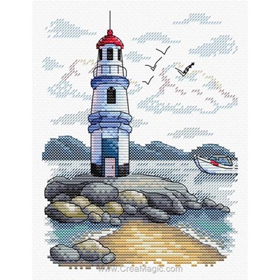 Broderie modele point de croix le phare à la marée de MP Studia