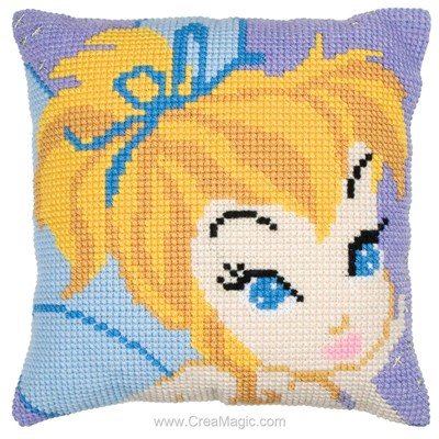 Coussin au demi point petite fée clochette - disney - Anchor