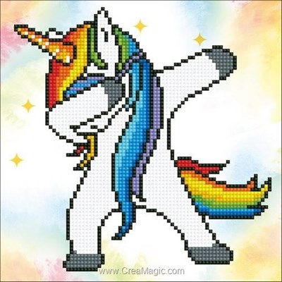 Broderie diamant - Licorne le dab - Diamond Dotz