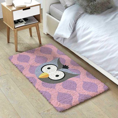 Kit tapis point noue hibou mosaique de Smyrnalaine