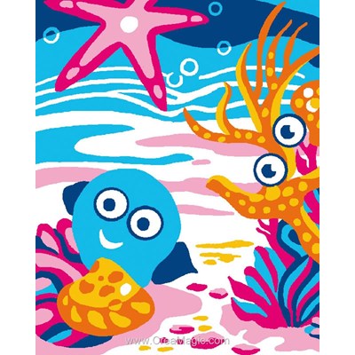 Kit canevas Luc Création pour enfant sous la mer
