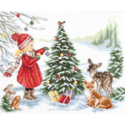 Kit point de croix décorer pour noël - Toile Etamine - Vervaco