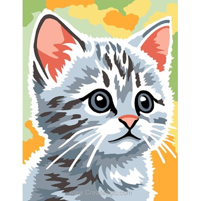 Kit Canevas Complet - Chat gris - Margot