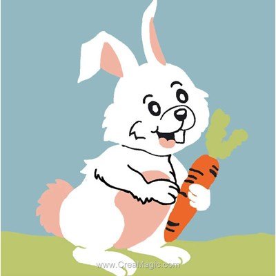 Kit canevas Luc Création pour enfant la carotte du lapin