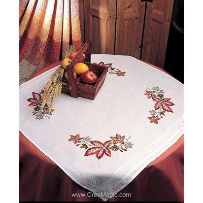 Kit nappe autumn tablecloth en broderie traditionnelle Anchor