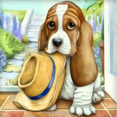 Kit broderie diamant little basset de Diamond Painting