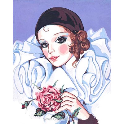 Pierrot à la fleur canevas - Collection d'art