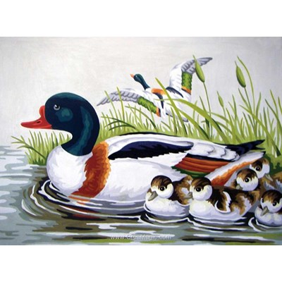 Canevas le canard et ses petits - Collection d'art